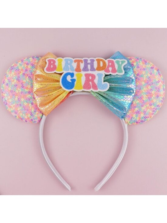 Women\'s Mulit Color Polyester Sequin Bow Mickey Mouse Headband Hair Accessory main image 7